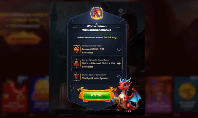Captura de pantalla de la página de registro de Dragonslots Casino